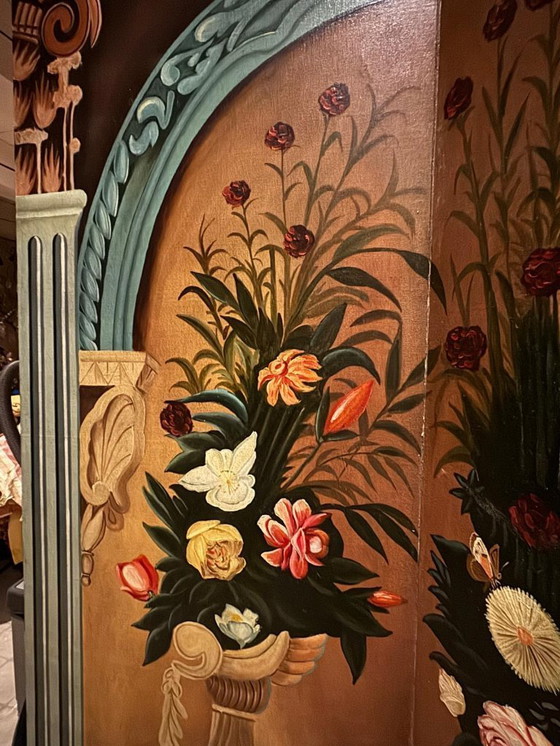 Image 1 of Houten kamerscherm handgeschilderd Maitland-Smith