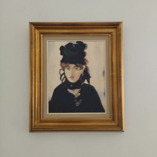 Painting, Berthe Morisot with a bouquet of violets