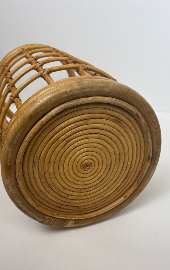 Image 1 of Vintage paraplubak bamboe rotan mand design Franco Albini