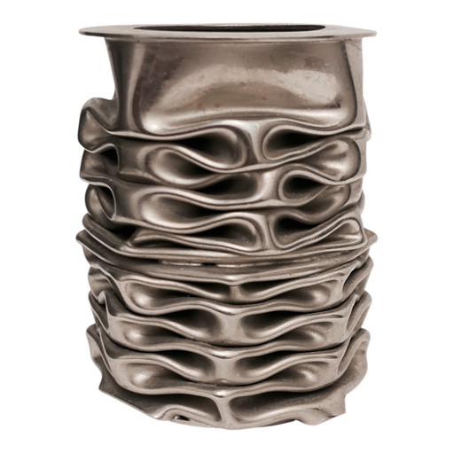 PATRICK MEYER Paris – Porte-crayons design en métal compressé signé – 9,5 cm