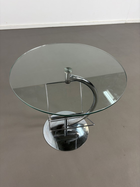Image 1 of Table d'appoint Kokoon en verre et chrome au design vintage