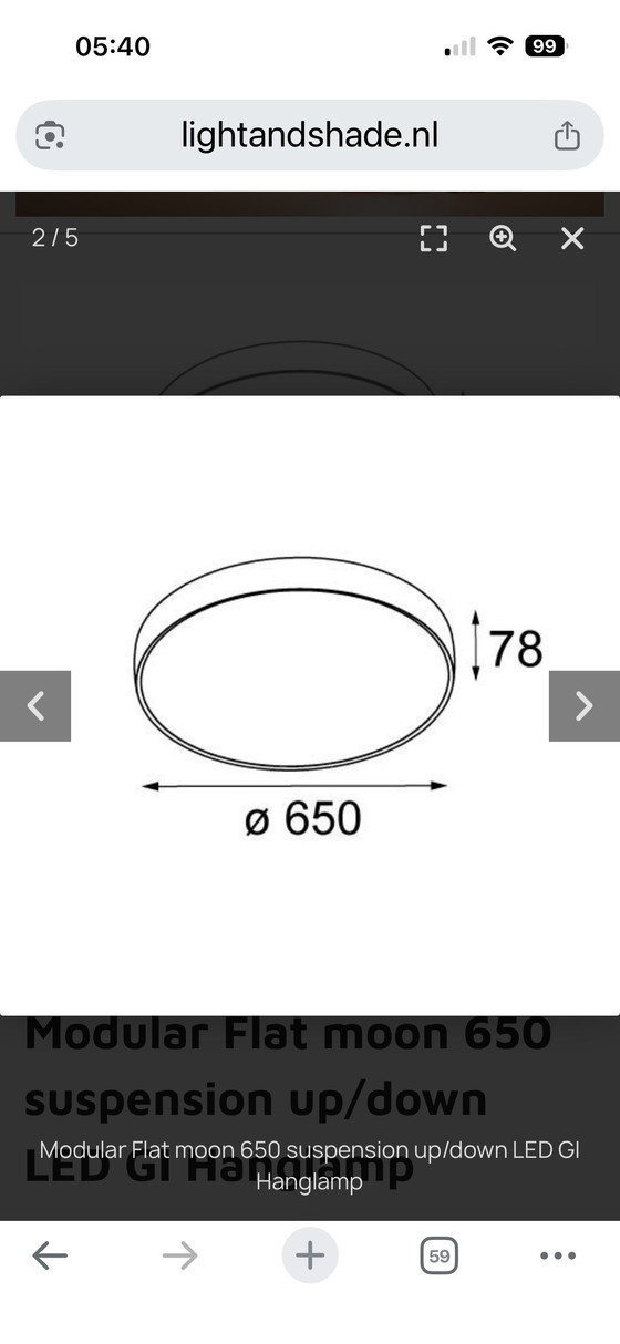 Image 1 of Plafonniers modulaires plats en forme de lune