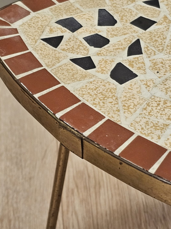 Vintage Mosaic Side Table Plant Table Small Table – Stone, Wood (photo 5 of 6)