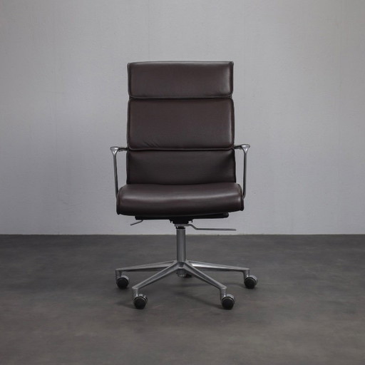 Una Leather Office Chair by ICF, Italy, 1990s