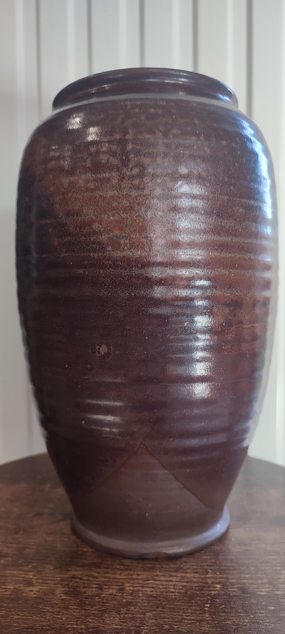 Image 1 of Grand vase en grès signé Hassan Domjean