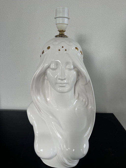 Vintage Hollywood Regency women's bust table lamp