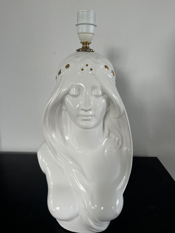 Image 1 of Lampada da tavolo vintage a forma di busto femminile in stile Hollywood Regency