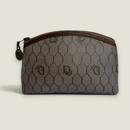 Christian Dior Honeycomb coated canvas cosmetic pouch