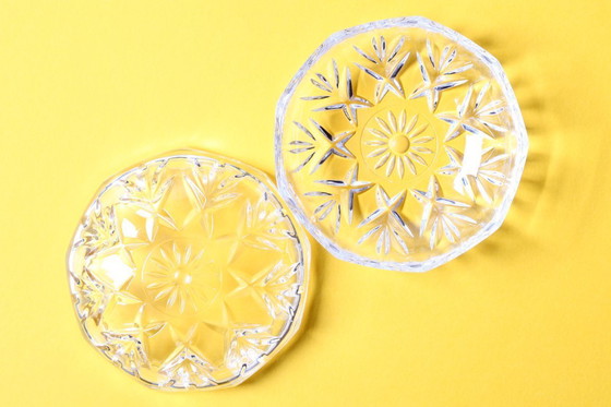 Image 1 of Vintage snoepkom van loodkristal: Courtenay Royal Rock, geometrische bonbonnière