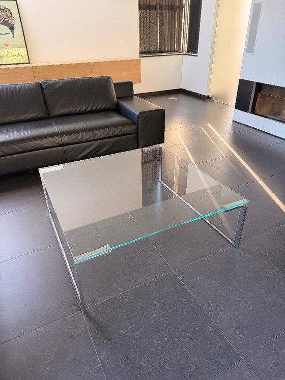 Height-adjustable glass Coffee table with metal frame, COR Alto T9110, Transparent, Modern (photo 3 of 5)