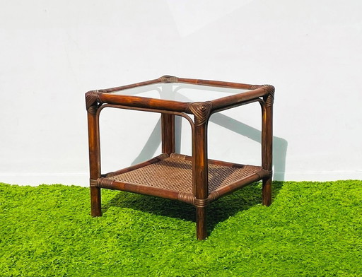 Table d'appoint en bambou ~ Style vintage années 70 ~ Table basse