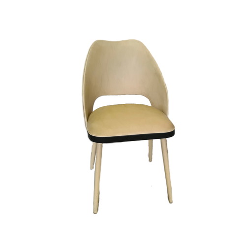 Sedia Thonet con rivestimento in similpelle, anni '50