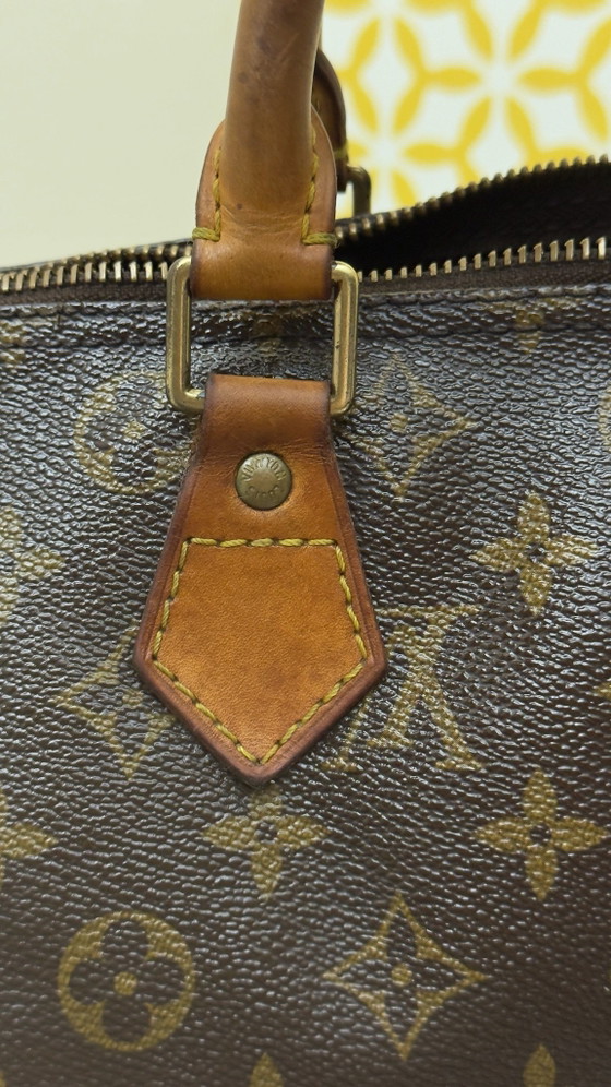 Handtas Speedy Louis Vuitton – Top handle tassen, Leer, Canvas (photo 10 of 15)
