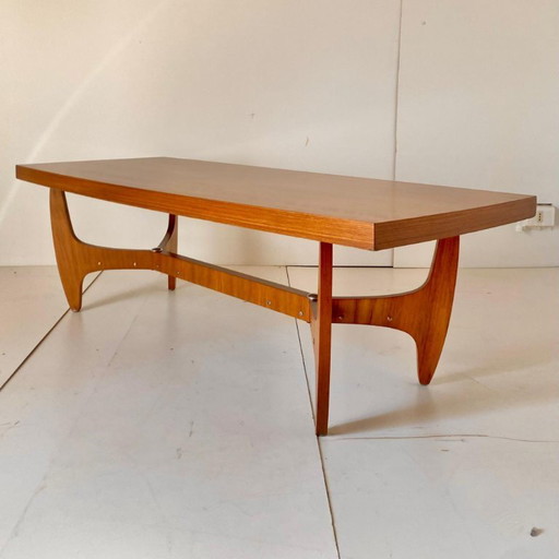 1X Table de canapé en bois de style moderne italien du milieu du siècle dernier