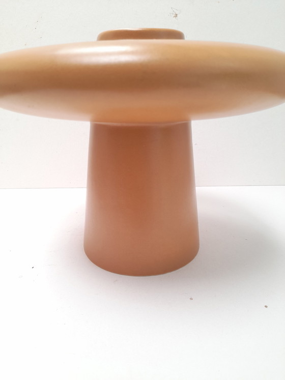 Large 80s ceramic vase with UFO saucer (photo 3 of 5)