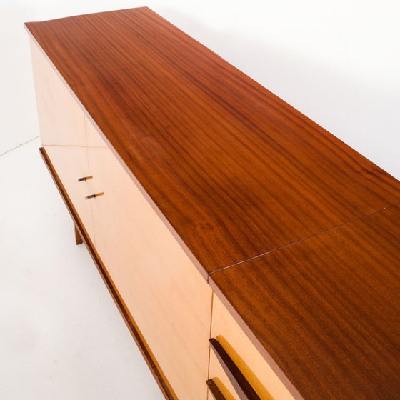 Buffet - Credenza vintage in due tonalità di legno - Francia, anni '60 – Credenze, Wood (photo 10 of 12)