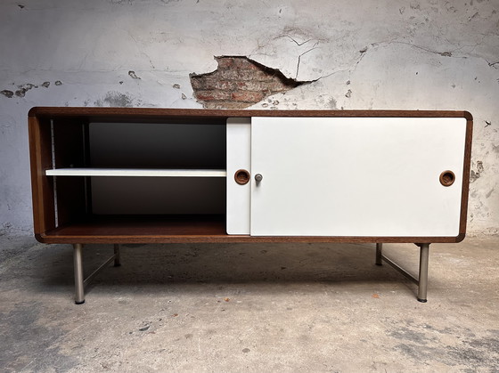 Image 1 of Vintage Pastoe sideboard – wenge & white sliding doors