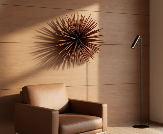 Image 1 of Mid-Century Modern Starburst Wall Art Sculpture — MCM Decor, 3D Textured Custom Color Designer Art 