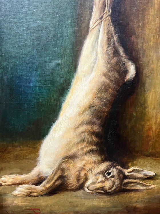 P. Hulin. “Hunting still life”. – Paintings & Drawings, Canvas (photo 3 of 8)