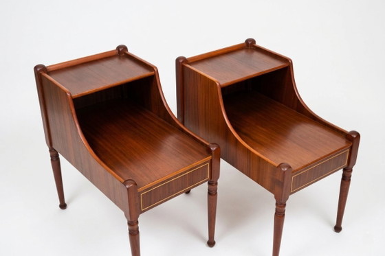 Image 1 of Coppia di comodini vintage scandinavi e danesi in mogano - anni '50