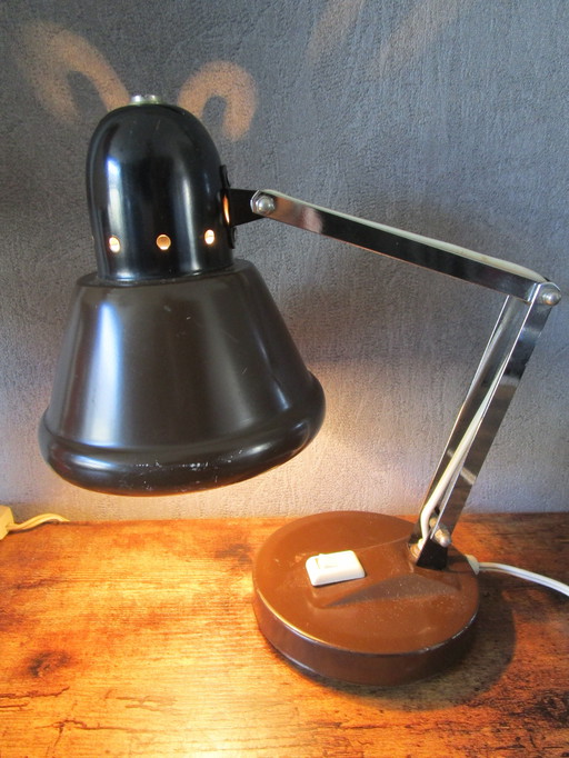 Vintage Herda Bureaulamp/Tafellamp Met Verstelbare Knikarm