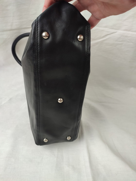 Furla Made In Italy Handbag Shoulder Bag Black Leather Timeless Beautiful (photo 9 of 15)