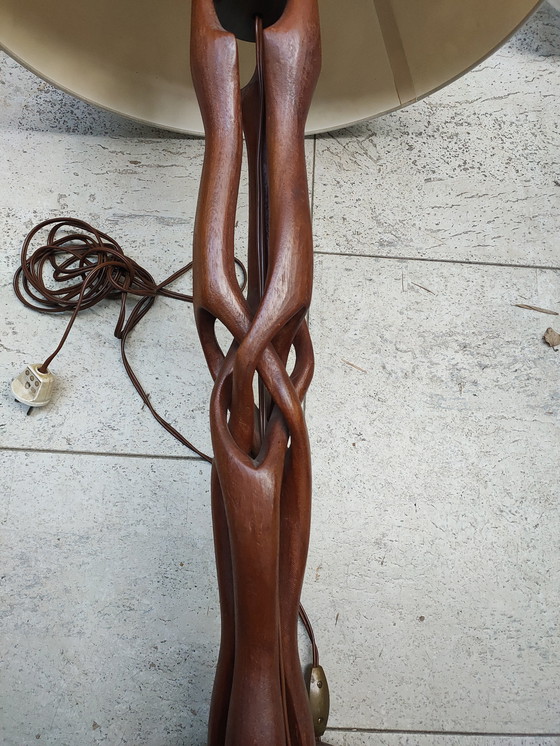 Image 1 of Lámpara de mesa de madera de teca