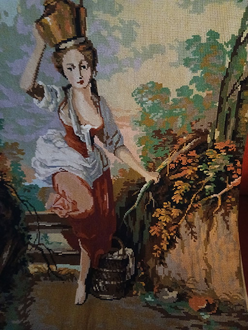 Tapisserie murale brodée / La laitière