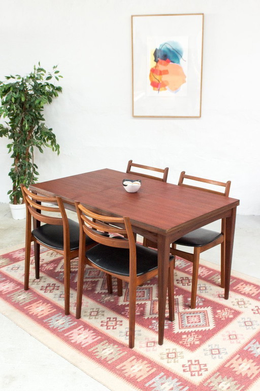Vintage Teak Table à manger extensible