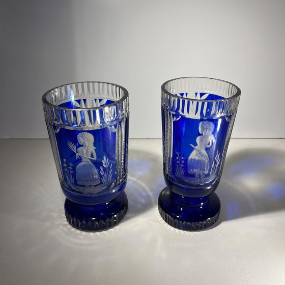 Verres en Cristal de Bohême, 1900, Lot de 2 – Verres et carafes, Crystal, Glass, Bohemian (photo 9 of 14)