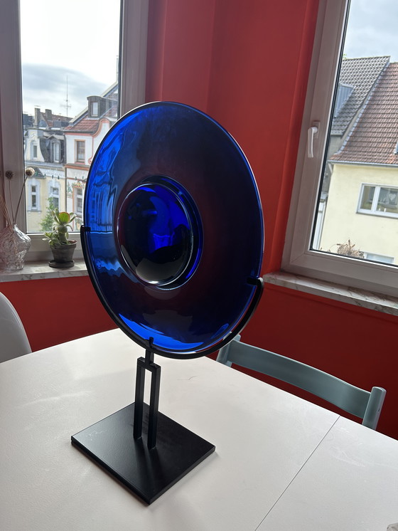 Image 1 of Murano glazen schijf op voet Object Schijf