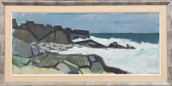 Image 1 of Peinture à l'huile abstraite expressionniste du milieu du siècle par Arvid Karlsson (1907-1964)
