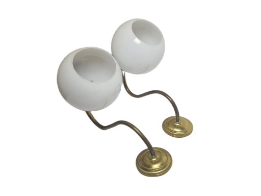 Appliques Art Déco, Pologne, années 1950, lot de 2 – wandlampen, Glass, Brass