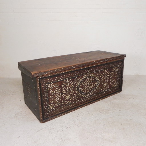19th Century Syrian Marriage Box with Mother of Pearl Inlaid