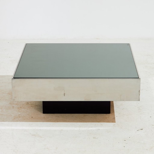 MK10337 Chromen en Glazen Salontafel van Willy Rizzo voor Cidue