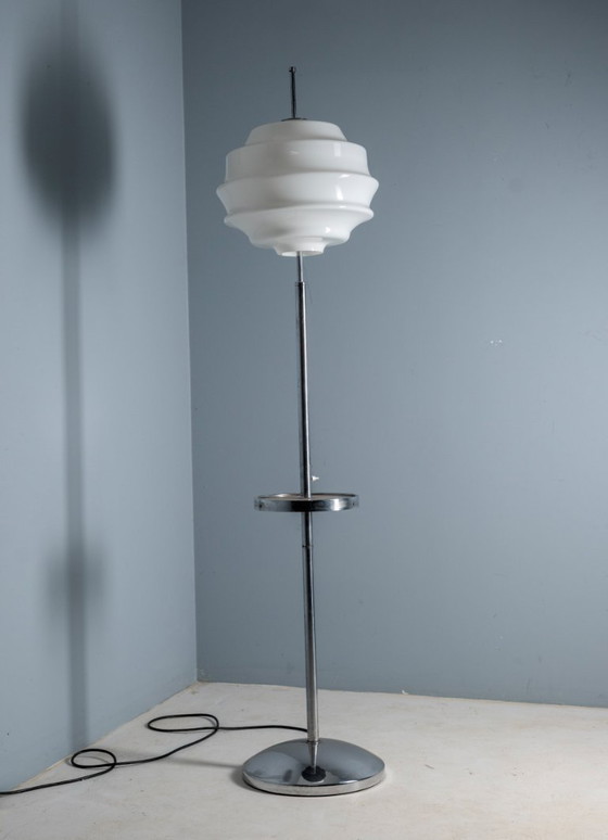 Image 1 of Bauhaus Chrome Floor Lamp, 1930s, Attributed to Slezák, Czechoslovakia