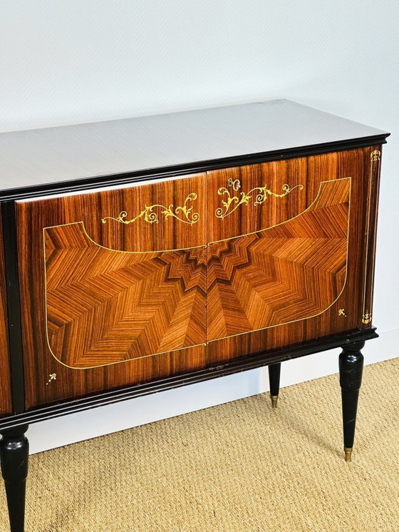 Image 1 of Aparador modernista de marquetería, Francia, años 50