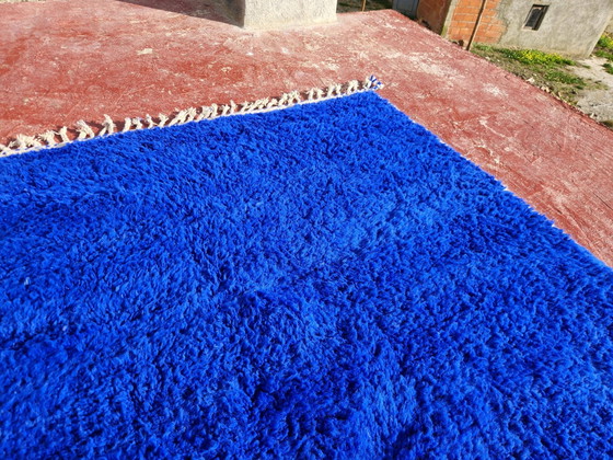 Large Beni Ouarain Berber rug in Majorelle blue, 300x200 cm, thick wool, Rugs & carpets, Cotton, Scandinavian (photo 8 of 17)