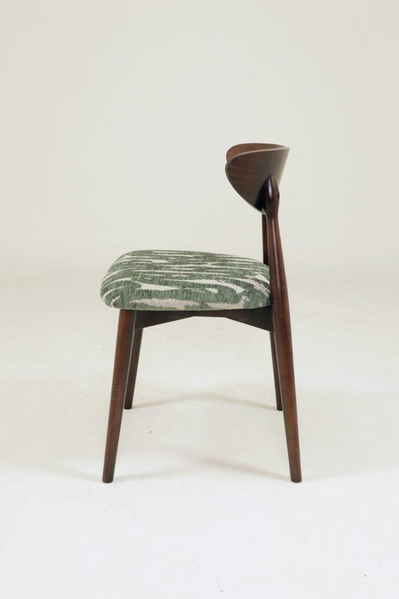 Image 1 of Juego moderno de 6 sillas de comedor con tapicería de jacquard estampado.