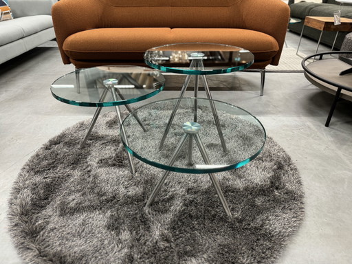 3 Tavolini Beek Maupertuus Design in vetro 50cm