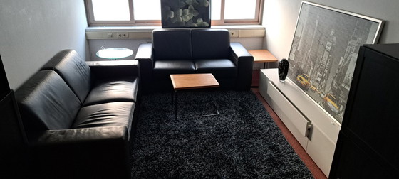 Image 1 of Black 2-seater sofa | sleek design | artificial leather