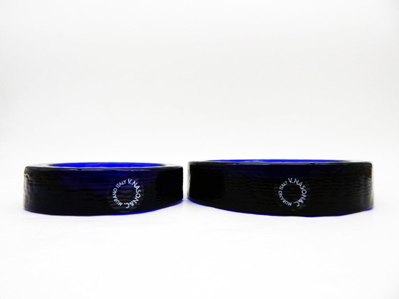 Image 1 of Par de ceniceros • Bandejas para baratijas • Eklettika Azul • Carlo Nason • Murano • 2000