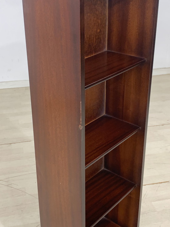 Image 1 of Narrow mahogany shelf bookcase cabinet living room cabinet vintage