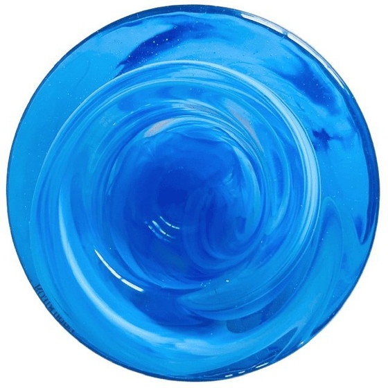 Image 1 of Portacandela vintage Kosta Boda Atoll, cristallo blu acqua Anna Ehrner, anni '90