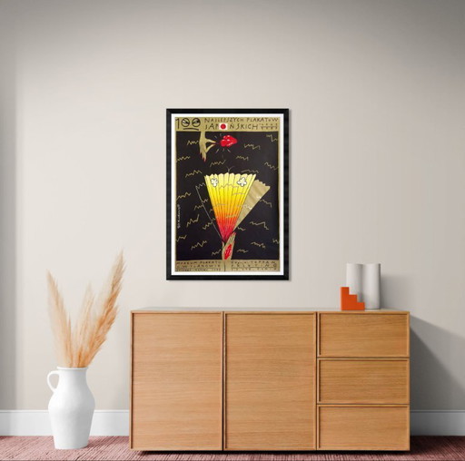 🖼️ 100 Best Japanese Posters - Original Polish Exhibition Plakat by Ryszard Kalarus | Kraków, 1991 | Approx. 84 × 59 cm