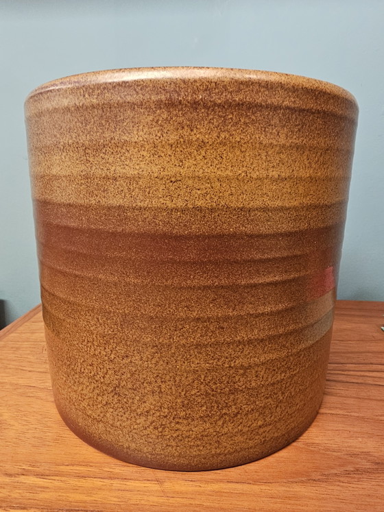 Image 1 of Vintage Ceramic Flowerpot Brown Small Flowerpot