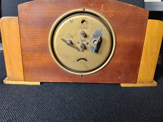 Orologio Sveglia Vintage Wehrle Art Déco in Legno e Radica – Anni 30/40 – Made in Germany – Wood (photo 8 of 8)