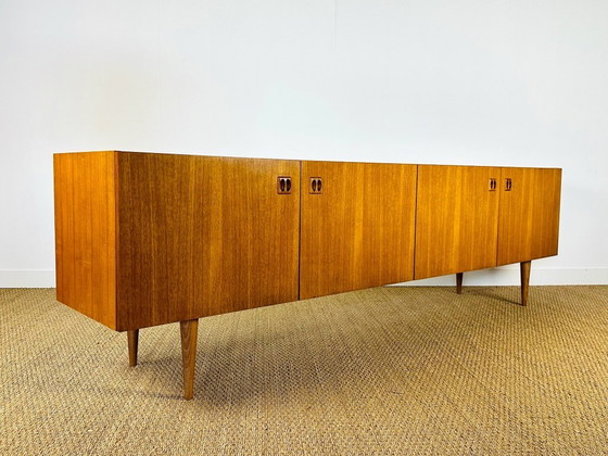 Image 1 of Scandinavian teak sideboard with four doors and tapered legs, 1960