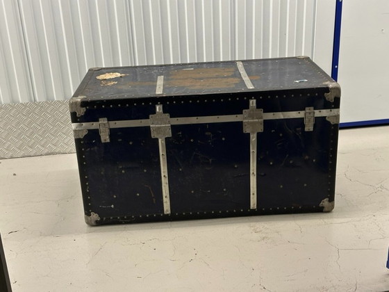 Image 1 of Coffre de cabine/coffre à couvertures ancien