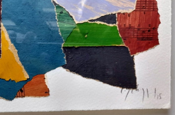Image 1 of Claudio Scheffer - "Musical Notes 2" - Origineel werk met gemengde technieken en collage.